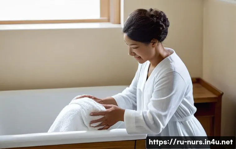 비뇨기계 간호 - **Prompt 1: Empathetic Morning Care**
    A brightly lit, cozy bathroom scene with soft, warm tones....