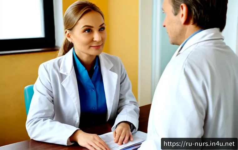 환자 교육 및 건강 상담 - Photorealistic patient education consultation in a modern Russian community clinic, a compassionate ...